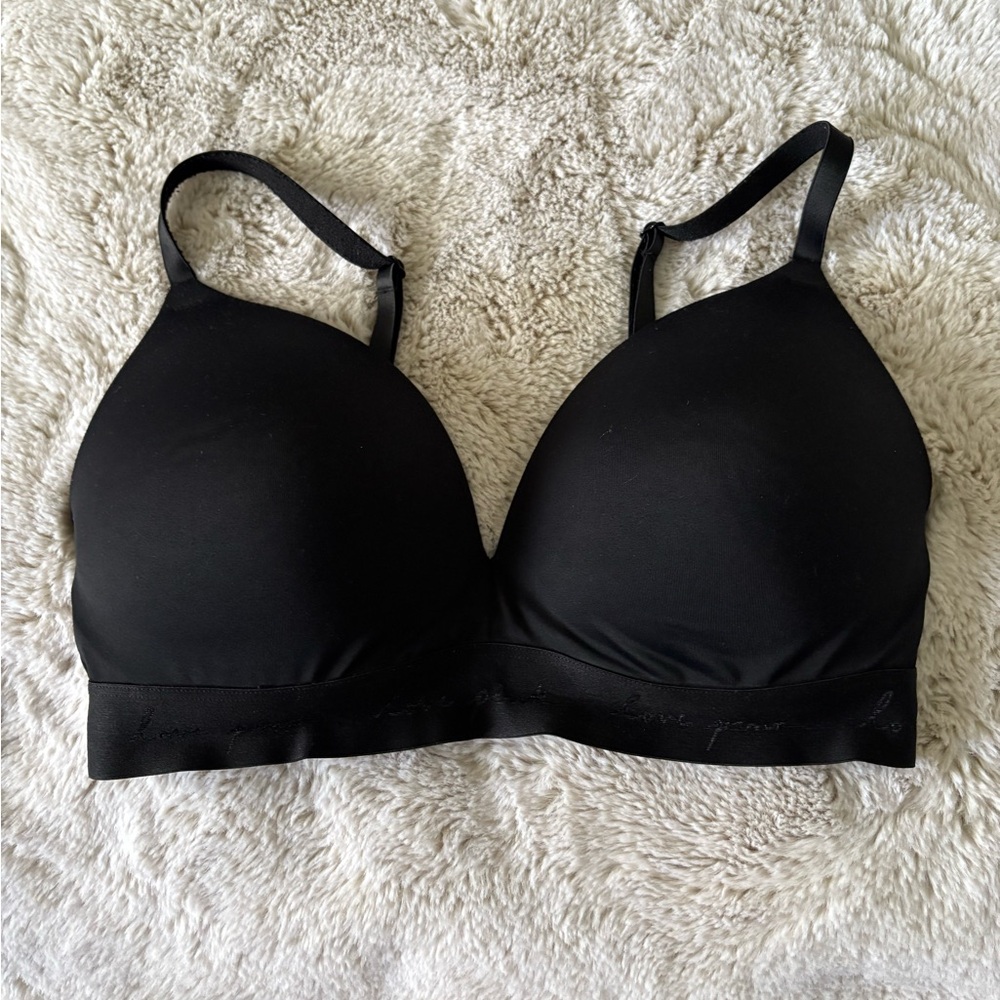 PINK wireless black bra